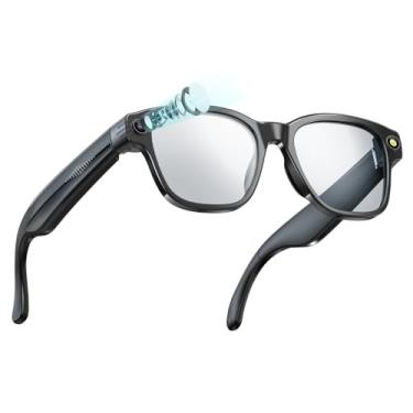 Imagem de Óculos inteligentes AI com câmera HD 8MP 1200p gravação de vídeo Tradução Óculos de sol polarizados com fones de ouvido controle de música orelha aberta alto-falante leitura fotografia óculos para