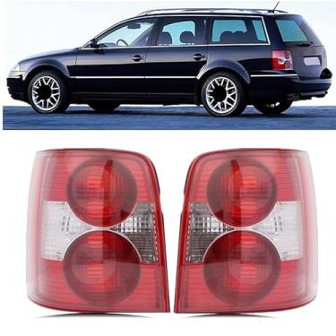 Imagem de MotorFansClub Lanterna traseira traseira adequada para Volkswagen VW Passat B5 B5.5 2001 2002 2003 2004 2005 Lâmpada traseira de freio Lente vermelha 3B5945095AE, 3B5945096AE esquerda e direita