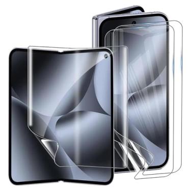 Imagem de LXEEOLX [Pacote com 2 protetores de tela de hidrogel para Google Pixel 10 Pro Fold, protetor de tela de TPU flexível não quebrável de alta sensibilidade [sem bolhas] (vidro não temperado)