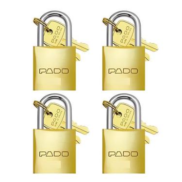 Imagem de Kit 4 Cadeados Pado 30mm Mesmo Segredos Iguais Mesma Chave
