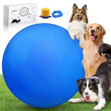 Imagem de QDOLEQ Bola de pastoreio de 63,5 cm para cães e cavalos, brinquedo durável à prova d'água, bola de brinquedo interativa grande de camada dupla para pastores australianos, cães bovinos, coliês e todas