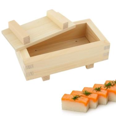 Imagem de JapanBargain, Molde de arroz retangular de madeira Oshizushi para prensa de sushi, 18 x 10 cm, 1 pacote