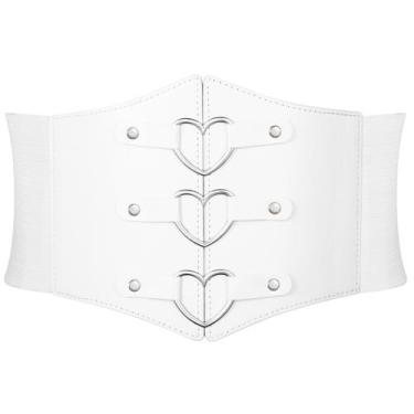 Imagem de Corset Belt JKEEMI Women Metal O-Ring, anel de coração, elástico largo
