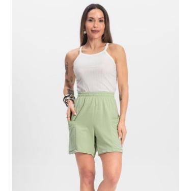 Imagem de Shorts Feminino Moletinho Infinita Cor Verde, G, Verde