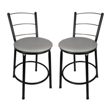 Imagem de Kit 2 Banqueta Baixa 3 Arames Para Cozinha, Balcão e Bancada - ESPAÇO 