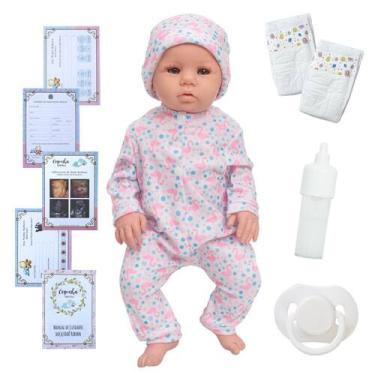 Imagem de Boneca Bebê Reborn Realista Abigail Pijama Flamingo + Itens - Cegonha 
