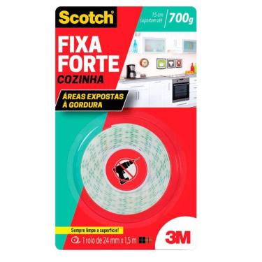 Imagem de Fita dupla face espuma cozinha 24mmx1,5m 3M