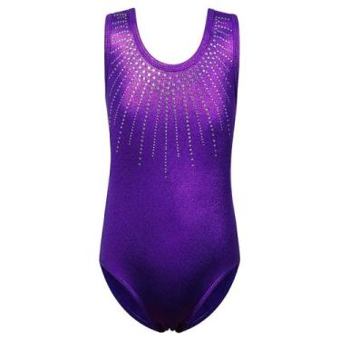 Imagem de Collants de ginástica BAOHULU Shiny Jewels para meninas 8A, roxo escur