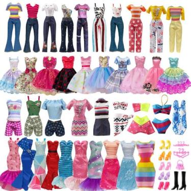 Imagem de Conjunto de roupas e acessórios para bonecas femininas de 11,5 polegad