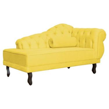 Imagem de Divã Recamier Larissa Suede Lado Esquerdo - Ds Estofados, Amarelo
