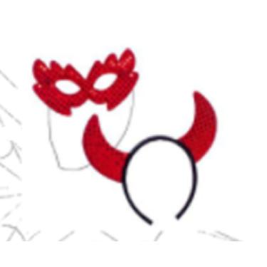 Imagem de Fantasia Diabinha Capetinha C/ Tiara E Mascara Festas