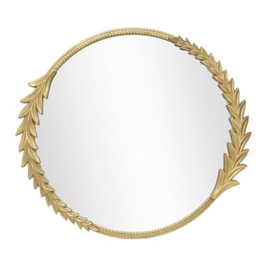 Imagem de IPOUF Espelho de parede redondo vintage, espelho decorativo de 71 cm com moldura de metal, ouro antigo