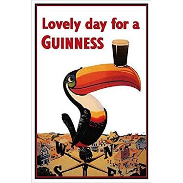 Imagem de Buyartforless Pôster impresso de arte publicitária Guinness Beer Lovely Day Tucan on Weather-Vane 45,7 x 30,5 cm Irish Stout Brew