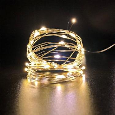 Imagem de Fio de Fada LED Decorativo, Cordão de Luz, 5 Metros, Branco Quente, para Decoração Interior e Exterior