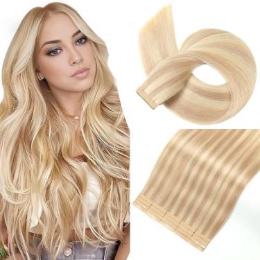 Imagem de Fita adesiva em extensões de cabelo YNSNR 14 cm, cabelo humano, 20 uni