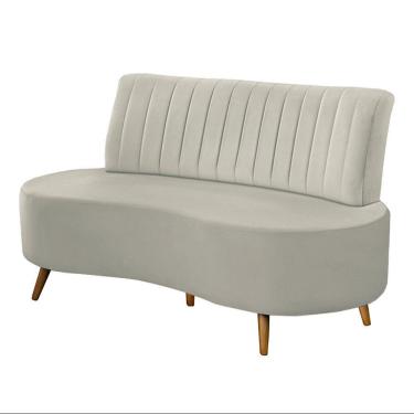 Imagem de Sofá Decorativo 1,60m 2 Lugares Katara Veludo Bege Claro G33 - Gran Belo