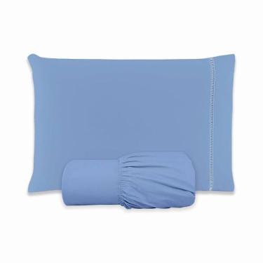 Imagem de Jogo De Lençol Solteiro 2 Peças 100% Algodão 400 Fios Toque Aveludado 