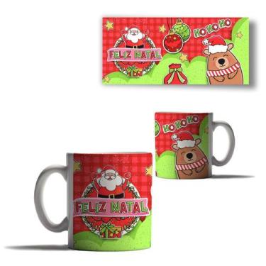 Imagem de Caneca Porcelana Natal Papai Noel Humor Feliz Fofinho Neve - Enjoy Sho