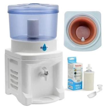 Imagem de Filtro de Água Natalia 8.6 L com CUBA DE BARRO e Vela Tripla Ação e bo