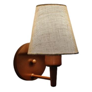 Imagem de Arandela Cone Md-2004 Base Cobre Cúpula Em Tecido 14-14x07cm Rustico Bege - Bivolt