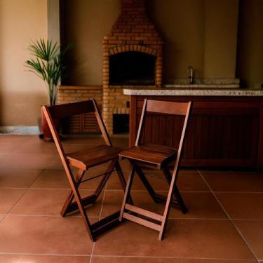 Imagem de Conjunto com 2 Banquetas Dobráveis para Bistro balcão Ismalu, Imbuia