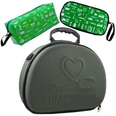 Imagem de Kit Maleta Médica Bolsinha Case Capinha Aparelho Pressão Estetoscópio 