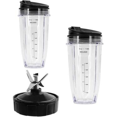 Imagem de 10 cm de diâmetro 6 lâminas extratoras peça de substituição com copos de 680.4 g para liquidificador Ninja serve apenas para Nutri Ninja Auto iQ BL450-70 BL451-70 BL454-70 BL455-70 BL482-70