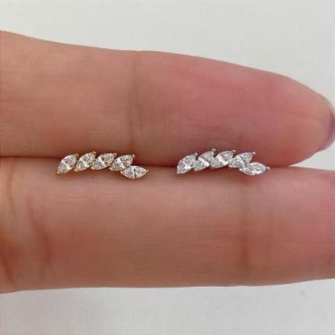 Imagem de Labret em aço cirúrgico cascata navetes com zircônias cristal - no-bra