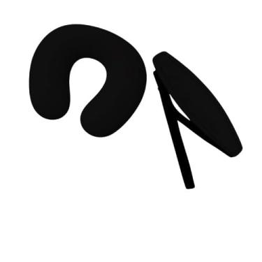 Imagem de Kit Almofada de pescoço e Faixa Apoio Suporte Cabeça de Bebê Cadeirinha Carro (Preto)