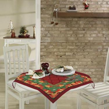 Imagem de Toalha de Chá Centro de Mesa Natal 75x75cm Algodão Lepper