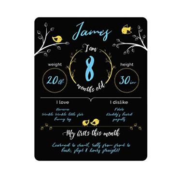 Imagem de Felt Like Sharing Placa de quadro negro de marco para bebê, decoração de berçário, quadro de mensagens para bebês – quadro de fotos fofas, lousa de crescimento de bebês com 3 marcadores de giz