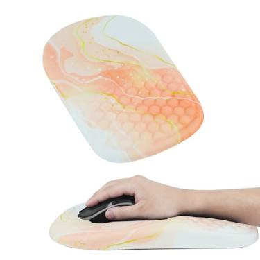 Imagem de Mouse pad ergonômico com suporte de pulso, confortável de espuma de memória com design de massagem e base de poliuretano antiderrapante, mouse pad de descanso de pulso para escritório e casa, 30 x 20