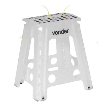 Imagem de Banqueta Plástica Dobrável Multiuso, Branco, 45cm, Capacidade 150kg