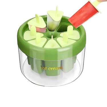 Imagem de Forma de Molde para Picolé e Sorvete – 8 Cavidades com Suporte, Plástico Reutilizável, Ideal para Sobremesas Caseiras(Cor Aleatória)