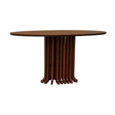 Imagem de Mesa De Jantar Denver Tampo Oval 160x90cm Amêndoa