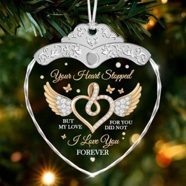 Imagem de Giftelix Enfeite de vidro - I Love You Forever - Enfeite memorial - Presente de simpatia pela perda do ente querido - Lembrança do céu - Presentes de luto - Lembrança de funeral - Ornamentos para