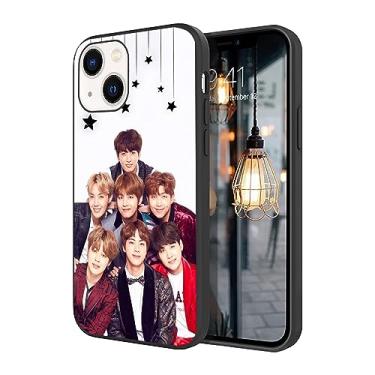 Imagem de WWDIYHOUSE Capa compatível com iPhone 15, capa à prova de choque de TPU macio com design exclusivo e legal para homens/mulheres/meninos/meninos (Fashion-BTS-1)