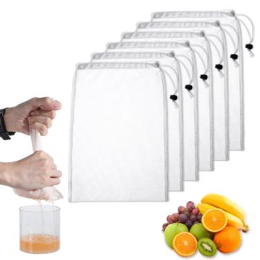 Imagem de Classicseali 6 peças de substituição de saco de vácuo de piscina, saco de rede de vácuo de nylon, sacos de aspirador de pó de piscinas com cordão, para piscinas, aquários e lagoas, coleta folhas e