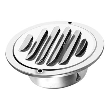 Imagem de Bothyi Grelha de ventilação com saída de ar, redonda, em aço inoxidável, para transferência de calor em paredes residenciais, Style C