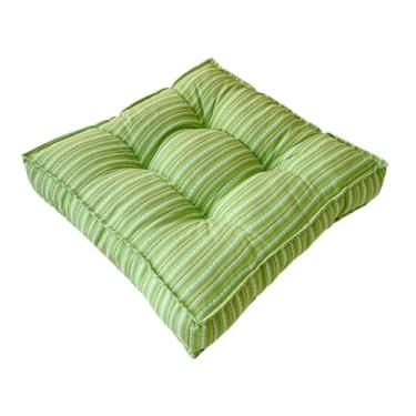 Imagem de Fenteer Almofada de chão para assento interno, antiderrapante, quadrada, para adultos, grande, assento, cadeira, banco, ioga, cozinha, sofá, cerimônia do chá, Verde