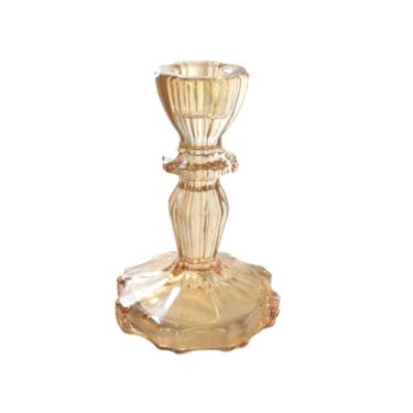 Imagem de Castiçal de vidro âmbar 4X7,5X11CM