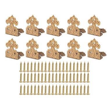 Imagem de Protetor de canto de mesa de bronze, ferramenta de conservação de canto para joias, presente, caixas de madeira, armários, cor bronze de alta resistência, 10 peças 25mm (Latão Antigo)