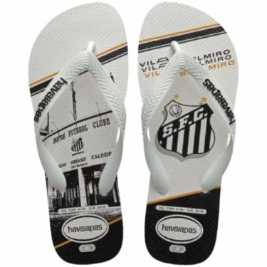 Imagem de Chinelo Havaianas Top Times Santos Unissex (Branco, BR, Adulto, Faixa Numérico, M, 43, 44)