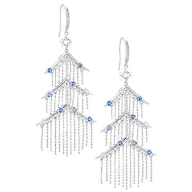 Imagem de NADRI Brincos de árvore de tinsel para mulheres - brincos de Natal para mulheres - brincos femininos - brincos de Natal - brincos pendentes femininos - joias festivas, Banhado a ouro 18K, Zircônia