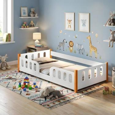 Imagem de Cama Montessoriana Infantil Melissa Branca Com Colchão
