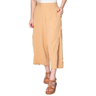 Imagem de Calça Pantacourt Feminina Giraffe com Fendas Laterais Preta-Feminino