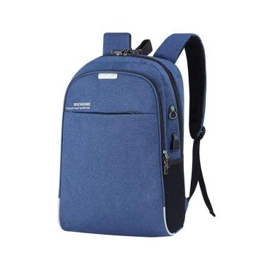 Imagem de Mochila Notebook Anti Furto E Anti-roupo Com Cadeado E Entrada Fone De Ouvido E Usb Azul