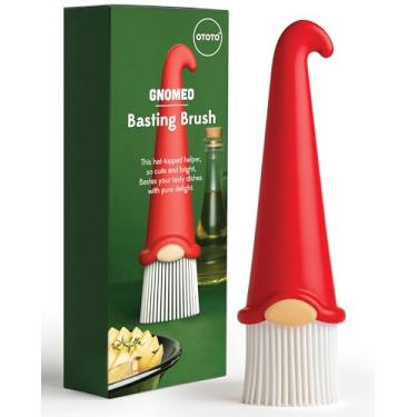 Imagem de OTOTO Gnomeo Pincel de pastelaria – Pincel de silicone para cozinhar, espalhar molho de manteiga com óleo para assar churrasco, presentes de gnomos para mulheres, utensílios de cozinha engraçados e