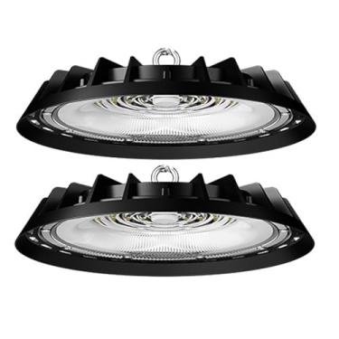 Imagem de Luminária LED High Bay Super Brilhante em Formato OVNI, 300/200/100W, 30000lm com Plugue (Equivalente a 1000W MH/HPS/HID) 6500K Ideal para Oficinas, Garagens, Fábricas, Armazéns e Celeiros(2PCS,150W)