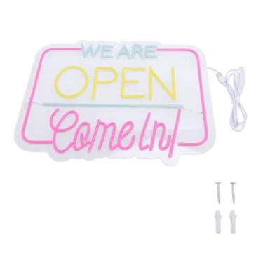 Imagem de FTVOGUE Estamos Abertos, Venha Em LED Neon Sign Wall Decor Luz Acrílica Alimentada por USB para Bares, Lojas, Restaurantes e Decoração Estética de Salas